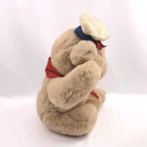 Vintage 1987 Francesca Hoerlein Jacques Bear With Hat Stuffed Animal Plush - Picture 4 of 14